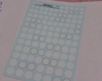 decals for racing numbers roundels (white and white-black cercled) 1:43 scale mm 8.0 to 14.5 Tin Wizard RO1