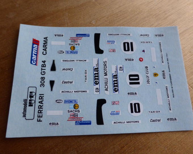 high quality 1:43 decals Ferrari 308 GTB4 Gr5 CARMA 1000km Monza 1981 Madyero by Remember TK108