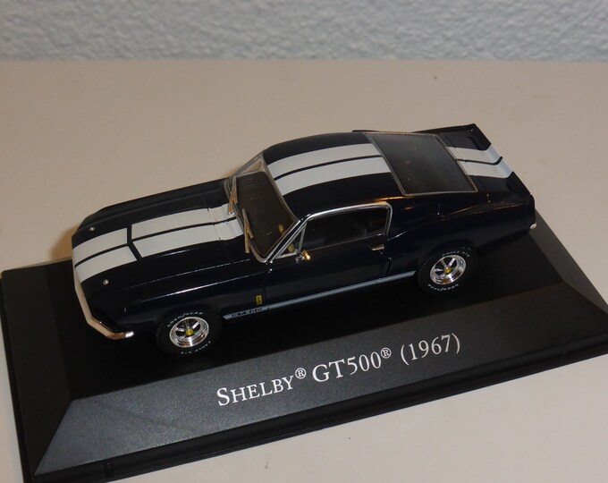 Ford Mustang Shelby GT500 1967 dark blue with white stripes 1:43 scale Altaya American Cars