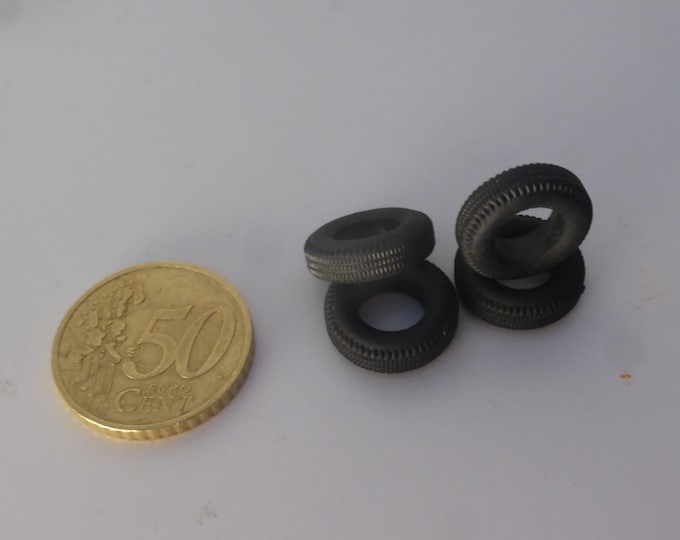 1:43 scale set of 4 treaded tires for GT sportscars of the 50-60s mm 15.30x5.00 GMT017