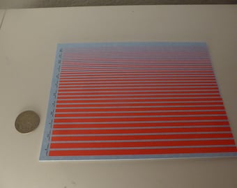 1:43 waterslide decals dayglo matt red stripes various widths