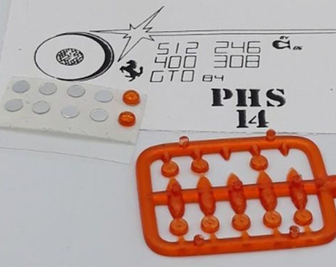 pack of 10 round orange plastic lights with chromed base for Ferrari 512 400 246 308 288GTO etc mm 3 Tron PHS14A 1:43