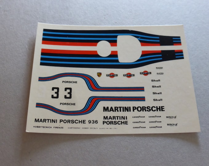 high quality 1:43 decals Porsche 936 Group 6 Martini Monza 4 Hours 1976 Ickx/Mass Cartograf