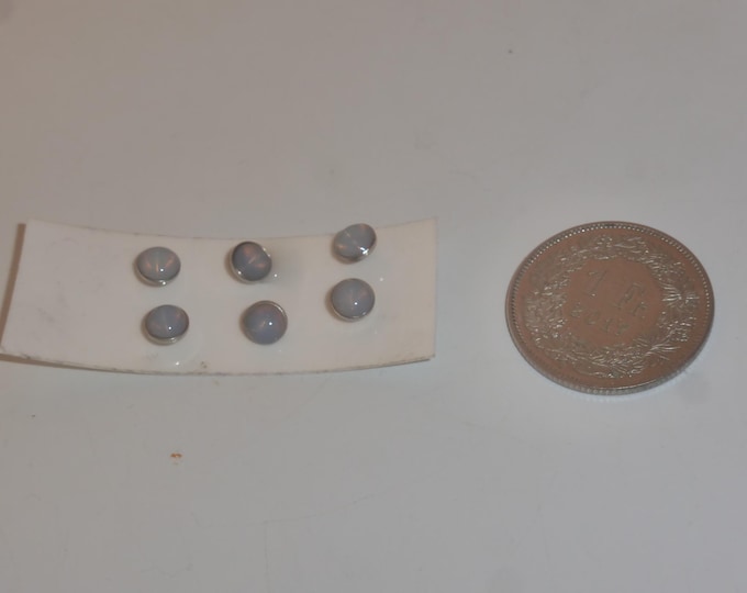 turned aluminium round lights + resin clear drop mm 5.00 (pack of 6)