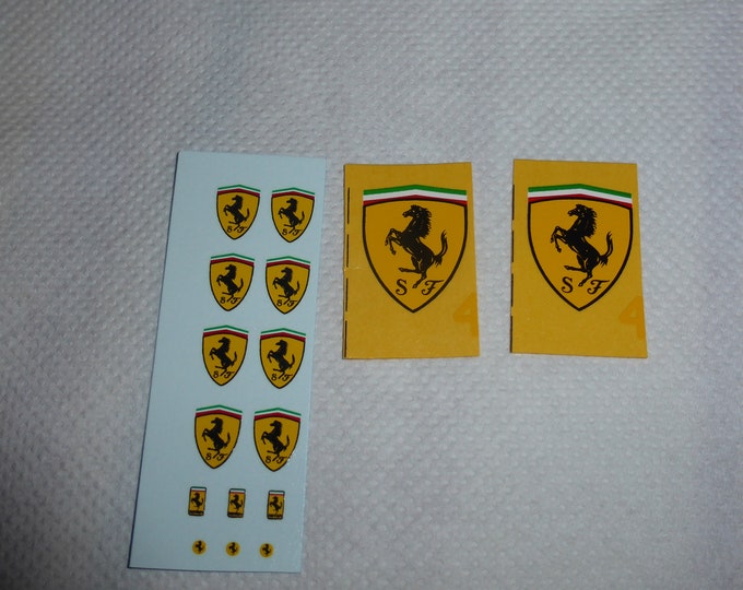 high quality decals pack Ferrari side front and steering wheels emblems 1:18 and bigger Remember TK286