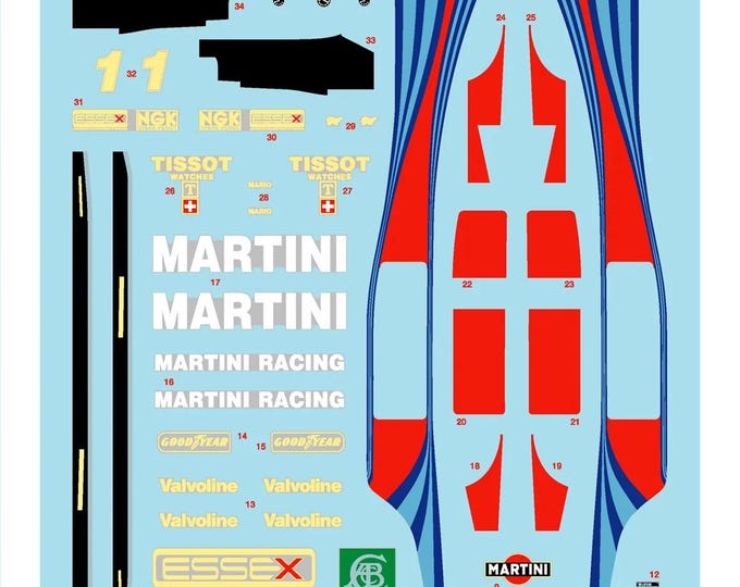 1:43 waterslide serigraphed decals Lotus 80 Spanish GP 1979 Andretti Tameo SLK041