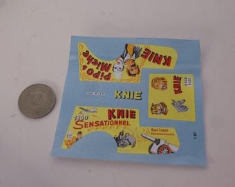1:43 waterslide decals sheet Circus Knie for vans and trucks of the 50-60s