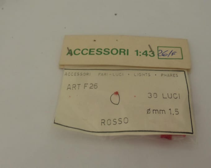 pack of 30 transparent 1:43 scale plastic lights (RED) mm 1.5 FDS 26F