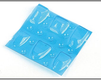 Blue-tinted 1:43 windscreens for formula cars 2 sets (various shapes) Tameo PG27