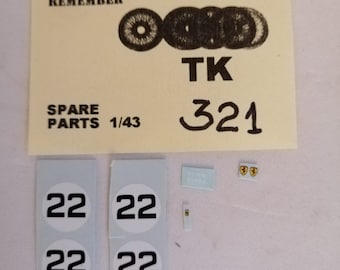 1:43 waterslide decals set for Ferrari 330 P4 Spyder Le Mans 1967 tests #22 Bandini/Amon/Parkes Remember TK321