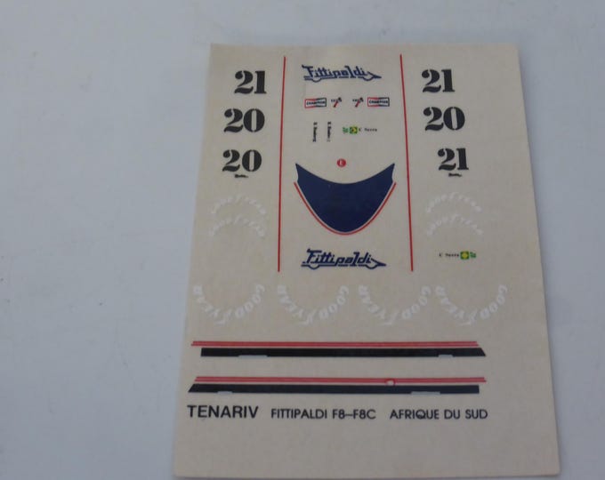 1:43 decals for Fittipaldi - Cosworth F8C F.1 South African GP 1981 Chico Serra or Keke Rosberg Tenariv