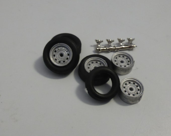 1:43 white metal wheels for Ferrari 275 GTB/GTB4 and other Ferrari cars of the 60s Tron A50