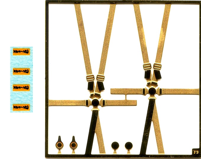 photo etched 1:43 6-points racing seatbelts 2 pieces (B ritax markings) Tameo FT38