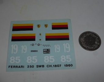 1:43 decals Ferrari 250 GT SWB 1807GT Nurburgring/Montlhéry 1960 Seidel Madyero by Remember TK110