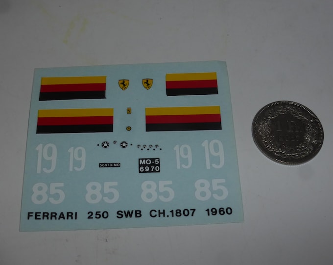 1:43 decals Ferrari 250 GT SWB 1807GT Nurburgring/Montlhéry 1960 Seidel Madyero by Remember TK110