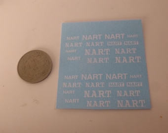 1:24 waterslide decals NART scripts (also in 1/43) scale various types and sizes