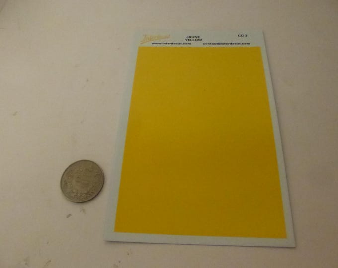 Waterslide decals sheet GLOSS MEDIUM YELLOW colour (cm 11.80x8.00 wide) Interdecal production