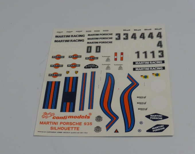 1:43 decals for Porsche 935 Turbo Group 5 Martini Racing works car 1976 season Cartograf