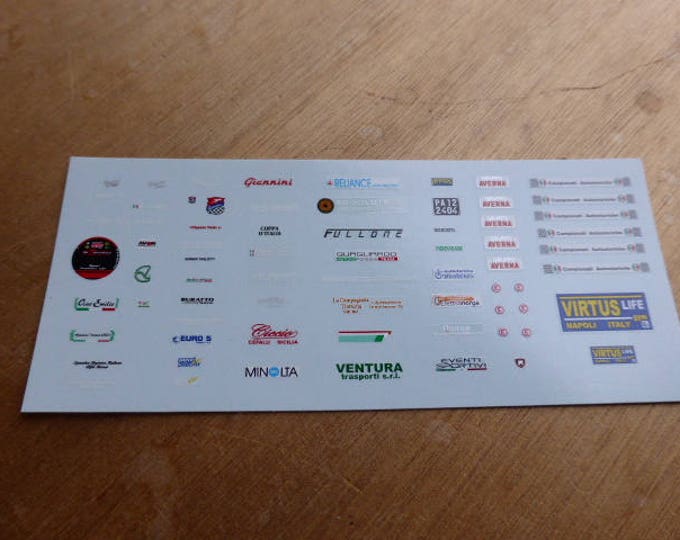 high quality 1:43 decals different logos Campionato Autostoriche, Giannini, Guagliardo etc