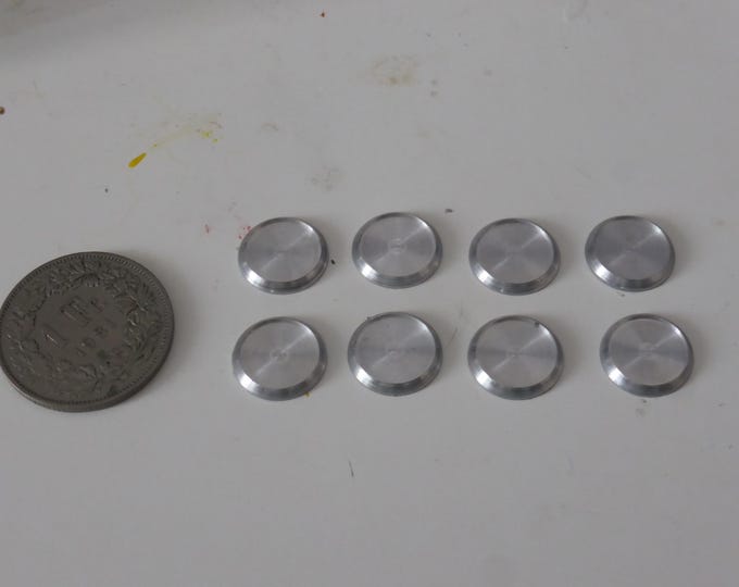 machined aluminium round lights mm 12.00 with inner resin clear colour (at choice) pack of 8 pieces
