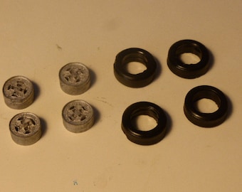 1:43 white metal Cromodora wheels set for road and rally cars (Fiat 131 Abarth etc.) Tron A40