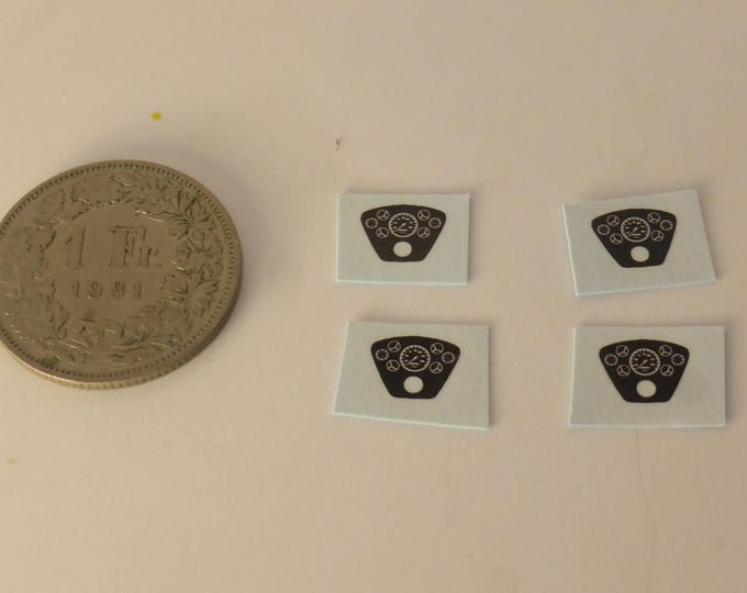 1:43 waterslide decals dashboard instruments (4 pcs) for Ferrari 250 GTO and other GT cars of the 60s
