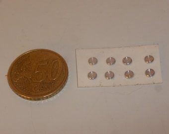 turned aluminium round lights + resin drop colour at choice mm 3.85 (pack of 8)