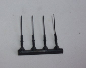 1:43 plastic aerials antennas moulded with base (90 degrees) set of 4 pcs