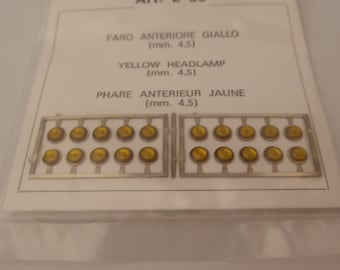 photoetched + resin round lights YELLOW mm 4.5 for model cars and other models (pack of 20) Meri Kits L35