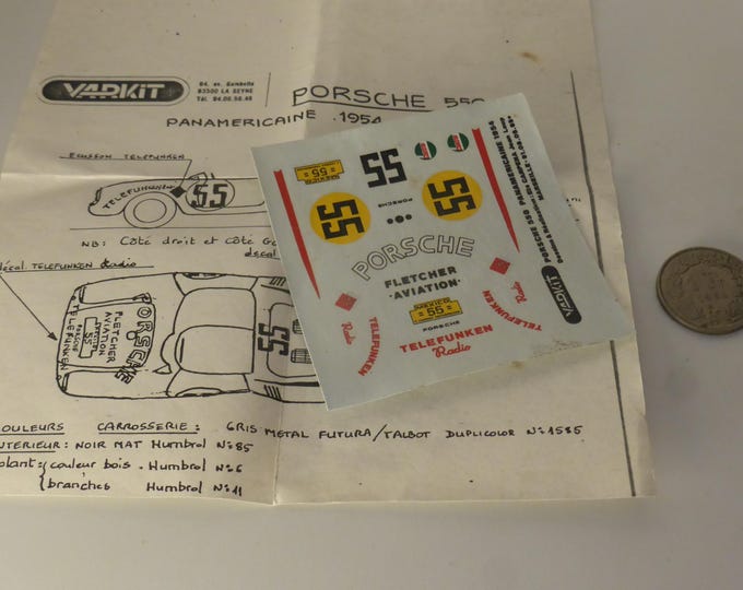 1:43 decals for Porsche 550 Spyder Carrera Panamericana 1954 #55 Hans Herrmann
