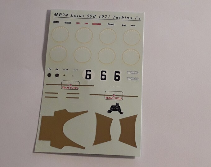 high quality 1:43 decals for Lotus 56B Gold Leaf Brands Hatch Race of Champions 1971 Fittipaldi #6 Remember TK254