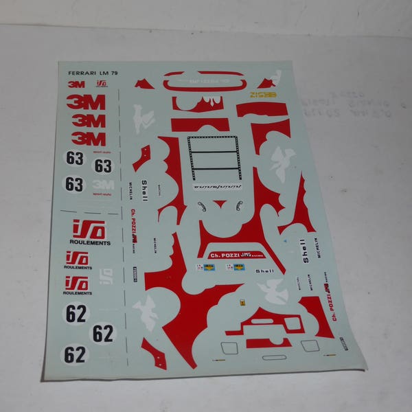 high quality 1:43 decals Ferrari 512 BB-LM 3M-ISO Charles Pozzi Le Mans 1979 #62/63