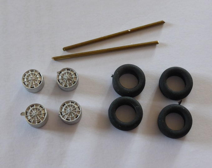 white metal 1:43 Campagnolo wheels for Fiat Abarth racing cars and other sportscars of the 50/60s Carrara Models 64