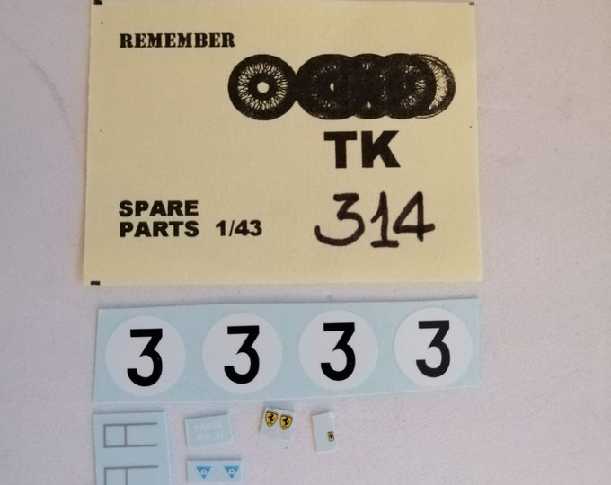 1:43 waterslide decals set for Ferrari 330 P4 Coupé 1000km Monza 1967 #3 Bandini/Amon Remember TK314