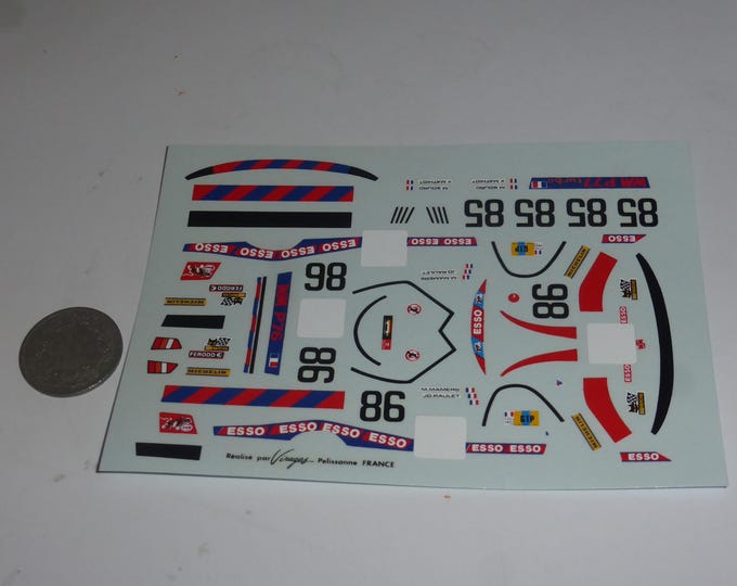 1:43 waterslide decals WM Peugeot P76/77 Le Mans 1977 #85/86 Mamers/Raulet or Sourd/Mathiot