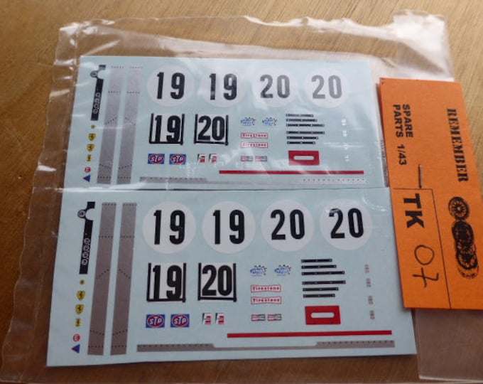 high quality 1:43 decals Ferrari 512S Spyder 12h Sebring 1970 #19/20 Madyero by Remember TK07