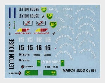 1:43 waterslide serigraphed decals March Judd GC891 Monaco GP 1989 Capelli/Gugelmin Tameo TMK093