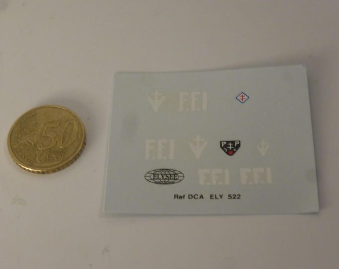 1:43 waterslide decals sheet FFI scripts and markings France 30s