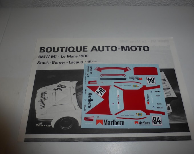 1:43 decals BMW M1 IMSA Le Mans 1980 #84 Stuck/Burger/Lacaud Cartograf for BAM-X