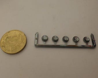 chromed plastic + resin round lights CLEAR mm 6.10 for model cars and other models (pack of 5)