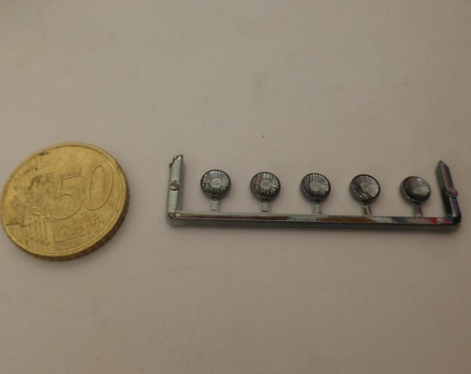 chromed plastic + resin round lights CLEAR mm 6.10 for model cars and other models (pack of 5)