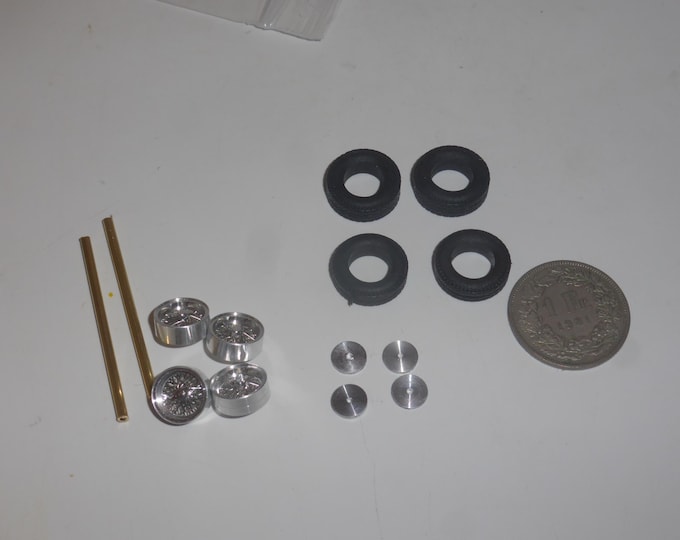 BBR 1:43 turned and photoetched wire wheels for racing and GT cars of the 60s with 2 ears wheelspins GMW064