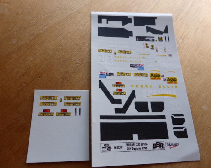 high quality 1:43 decals Ferrari 333 SP/96 Scandia 24h Daytona 1996 #3 BBR-Project43