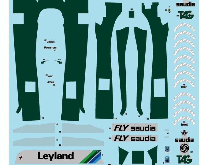 1:43 waterslide serigraphed decals Williams FW07C GP Las Vegas 1981 Jones/Reutemann Tameo SLK064