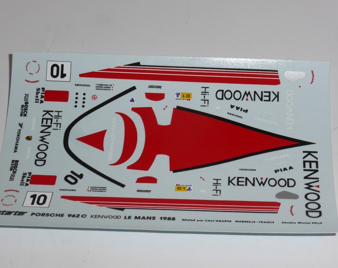 1:43 decals for Porsche 962C Kremer Kenwood Le Mans 1988 n.10 Giacomelli/Okada/Kutakahashi Starter production