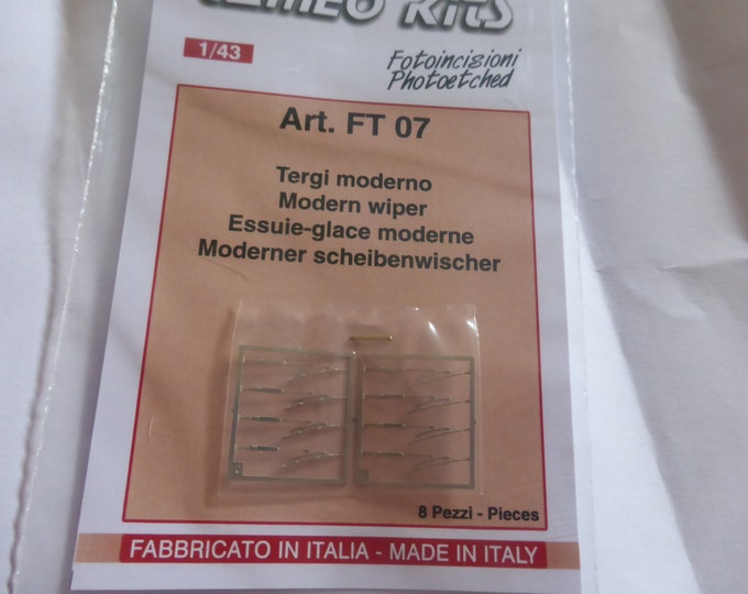 photo etched 1:43 windscreen wipers for cars of the 80-90s (8 pieces) Tameo FT07