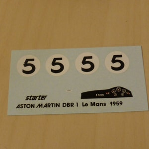 high quality 1:43 decals Aston Martin DBR1 Le Mans 1959 winner Salvadori/Shelby Starter