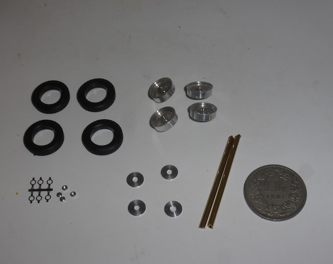 BBR 1:43 turned and photoetched wire wheels for racing and GT cars of the 50s-early 60s with 2 ears wheelspins GMW063