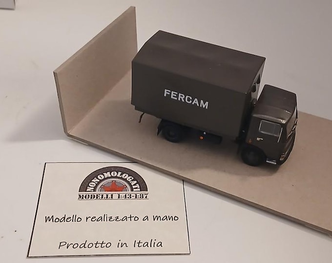 Fiat 50 NC 2-axles truck Fercam Italian courier with tarpaulin special Handbuilt model by Nonomologati 1:87 H0