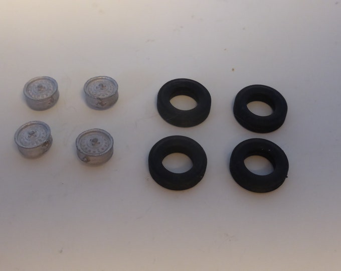 white metal wheels for Triumph Spitfire and other cars of the 50s-60s 1:43 GeminiModelcars GMW002